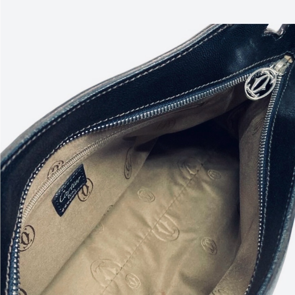 Cartier Black Leather Structured Tote with Perforated Logo - Picture 5 of 11